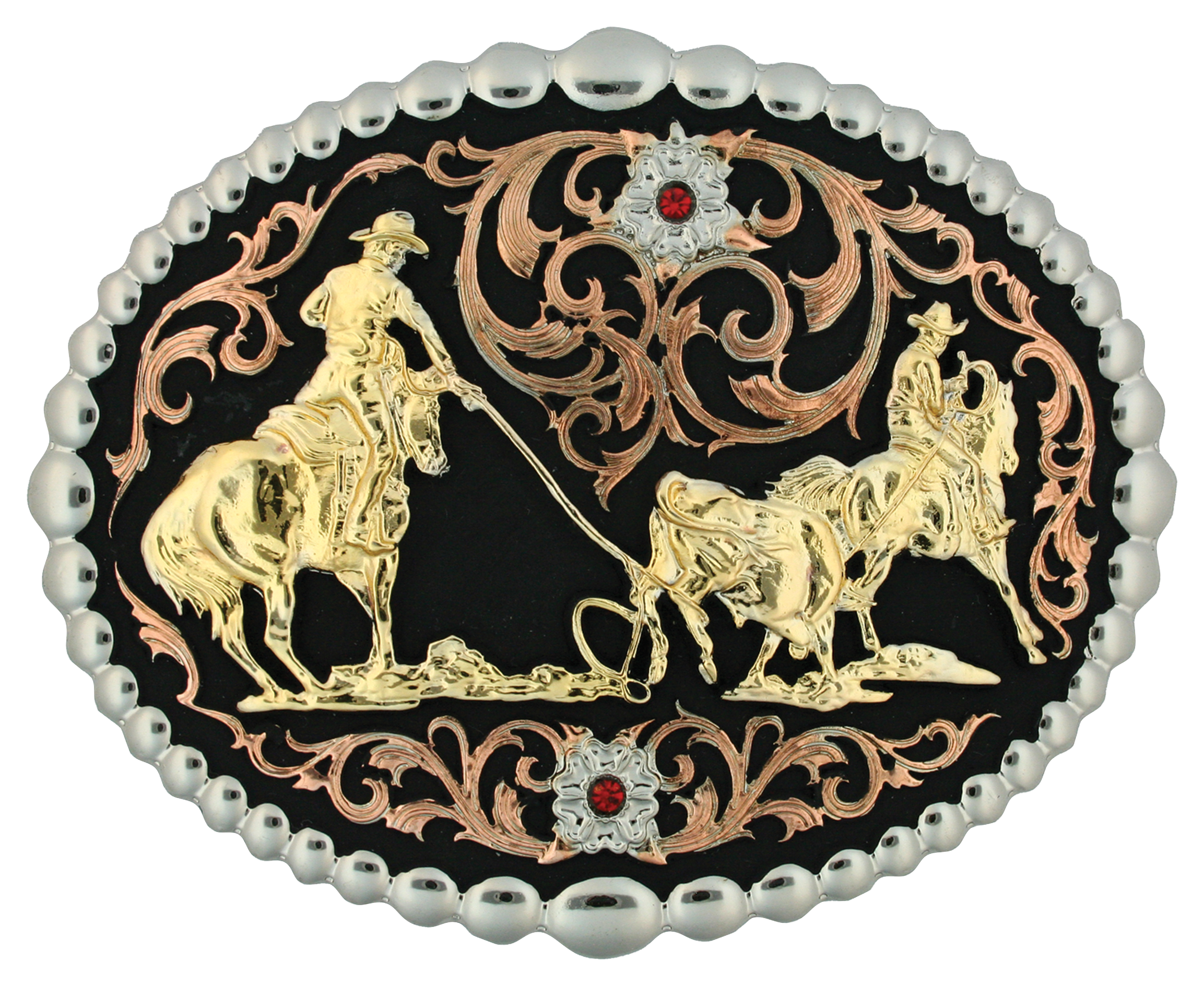 Montana Silversmiths Tri-Color Team Roper Attitude Belt Buckle | Bass ...